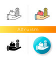 altruism icon linear black and rgb color styles vector image vector image