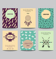 set modern posters with tribal elements ethnic vector image