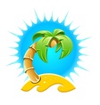 island with palm and sand vector image