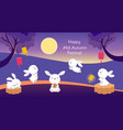 mid autumn festival banner rabbits creative vector image vector image