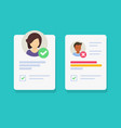 skill cv profile reject or approve due to gender vector image vector image