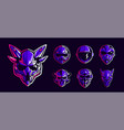 skull in pilot astronaut or alien helmet esports vector image