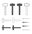 hammers and hobnails vector image