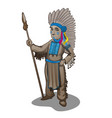 statuette of the leader of a tribe of indians vector image vector image