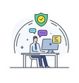 businessman working remotely isolation vector image vector image