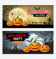 happy halloween banner collections design vector image