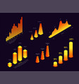 isometric elements for infographic and report vector image