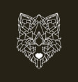 mono line fox wildlife vector image vector image