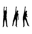 set of men hanging silhouettes vector image vector image