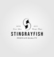 stingray letter s vintage initial logo design vector image