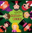 group of happy children in carnival costumes vector image vector image