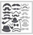 vintage set with mustaches hats and pipes vector image