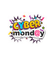 cyber monday advertisement comic text pop art vector image