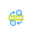 Scrum development icon on white Royalty Free Vector Image