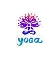 hand drawn of yoga logo vector image