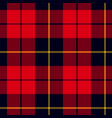 scottish plaid in red black yellow wallace vector image