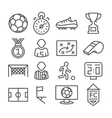 soccer line icons vector image vector image