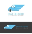 blue delivery van logo vector image vector image