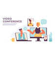 video conference virtual call with people chat vector image