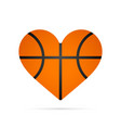 a heart shape basketball ball icon vector image