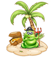 a pirate monster in the island vector image vector image