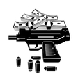 gun and money vector image