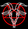 Pentagram with demon baphomet satanic goat head Vector Image