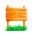 wooden pointer with green grass vector image
