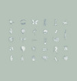 modern pen line graphic elements green vector image
