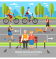 old people activities background vector image