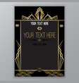 art deco golden black page template vector image