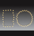 christmas garland bulb set on transparent vector image