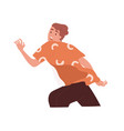 frightened and scared person escaping from danger vector image