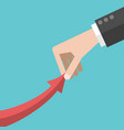 hand pulling arrow upwards vector image