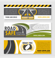 banners of safety road construction company vector image