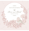 beautiful frame with roses and bird vector image vector image