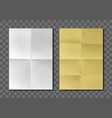 folded blank white yellow paper sheets vector image