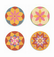 indian mandala lotus flower icon set isolated vector image vector image