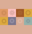 linear art deco sun symbols boho decoration vector image