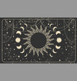 mystical banner with a lunar eclipse on a black vector image