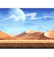 seamless desert with silhouettes of spaceships vector image