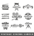 set of vintage cinema labels vector image