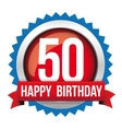fifty years happy birthday badge ribbon vector image