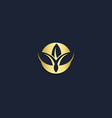 leaf organic abstract gold logo vector image