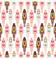 seamless pattern with barbie dolls in bright vector image vector image