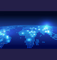 world map tech background vector image