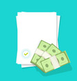 blank document with seal stamp and approved money vector image