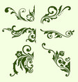 green flower and leaf with ornamental vector image vector image
