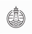 lighthouse line icon on white background vector image