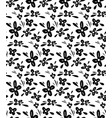 monochrome seamless floral pattern with black vector image vector image